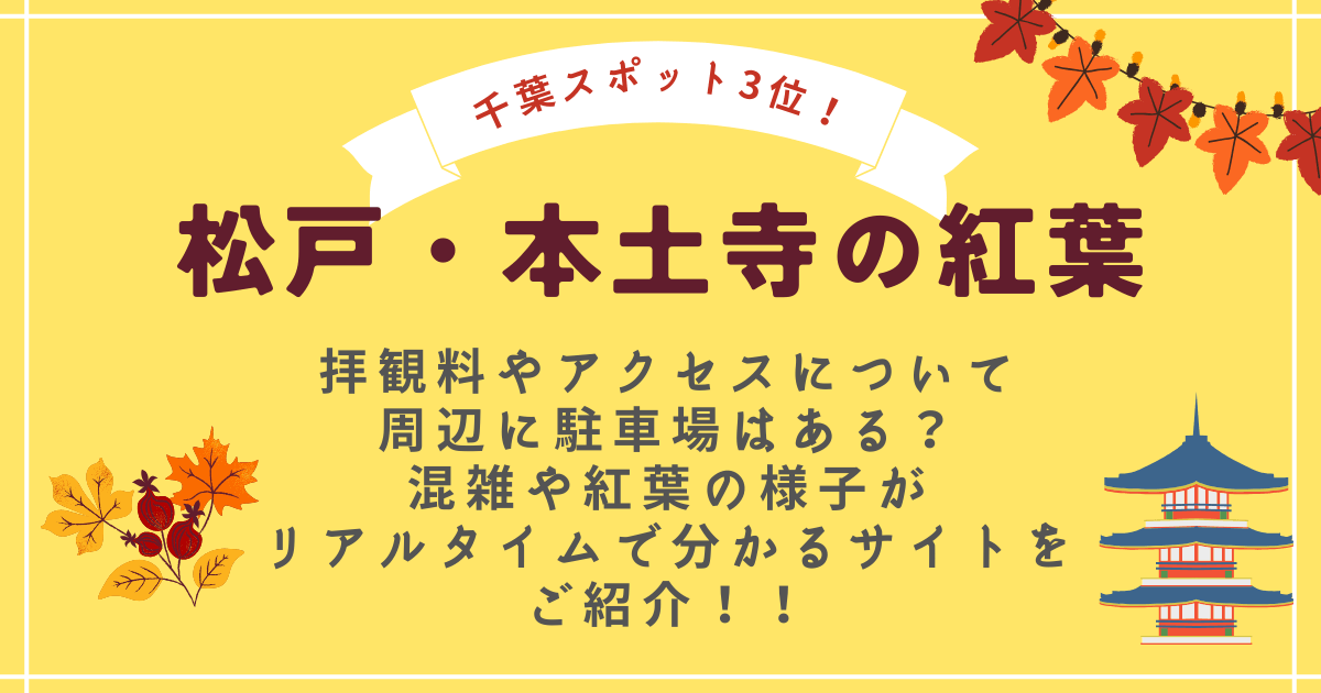 松戸　本土寺の紅葉 入場料、アクセス、駐車場や混雑状況。リアルタイム速報も！